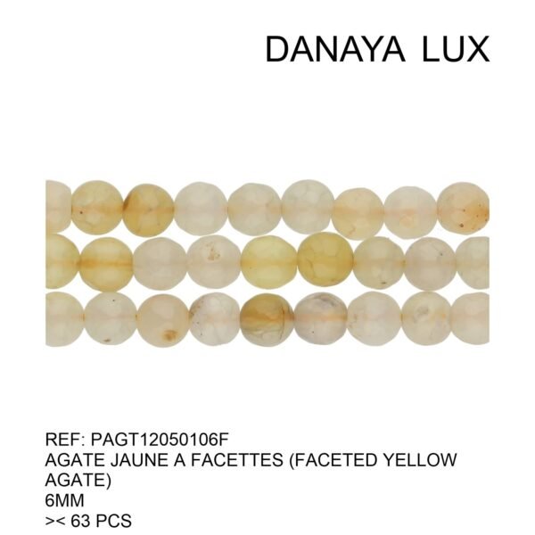 FACETED YELLOW AGATE 6MM