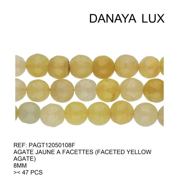 FACETED YELLOW AGATE 8MM