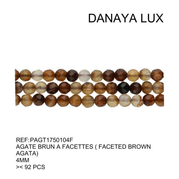 FACETED BROWN AGATE 4MM