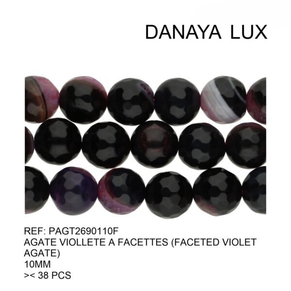 FACETED VIOLET AGATE 10 MM