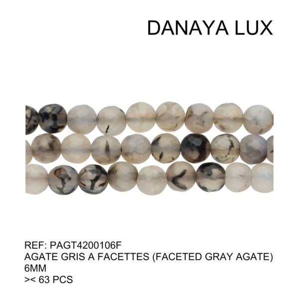 FACETED GRAY AGATE 6MM