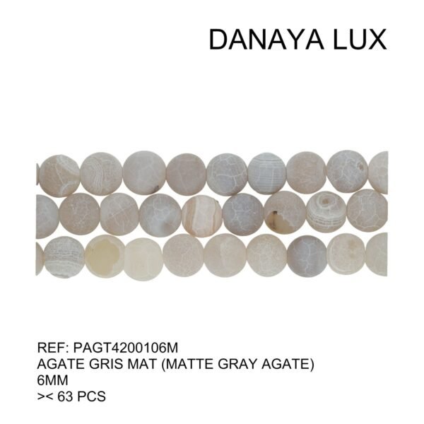 MATTE GRAY AGATE 6MM