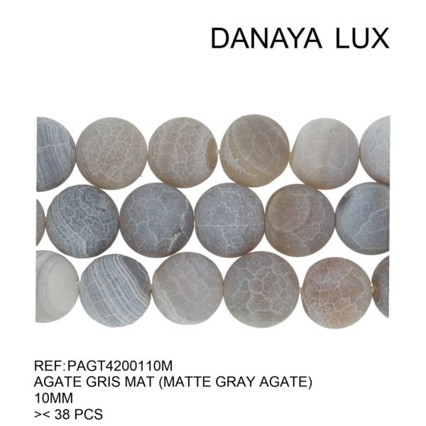 MATTE GRAY AGATE 10MM