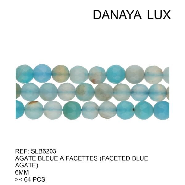 FACETED BLUE AGATE 6MM