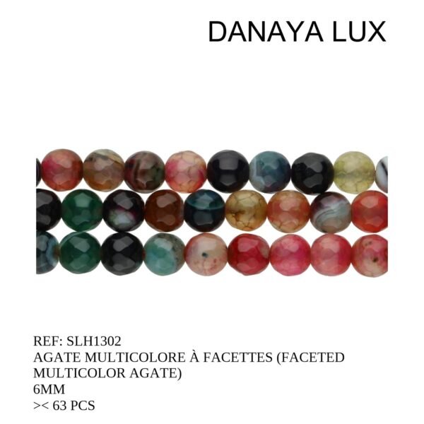 FACETED MULTICOLOR AGATE 6MM