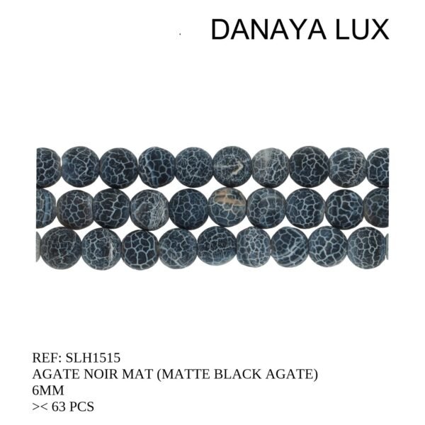 MATTE BLACK AGATE 6MM