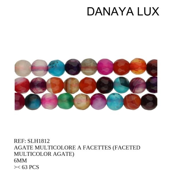 FACETED MULTICOLOR AGATE 6MM