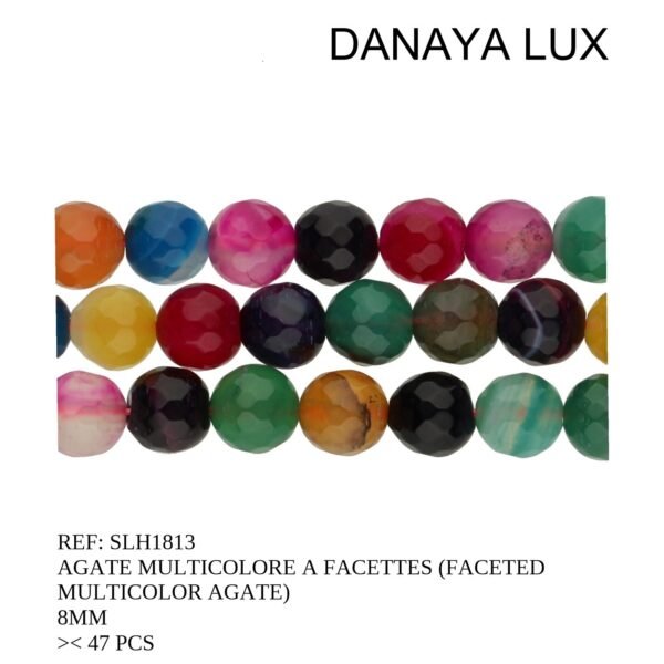 FACETED MULTICOLOR AGATE 8MM