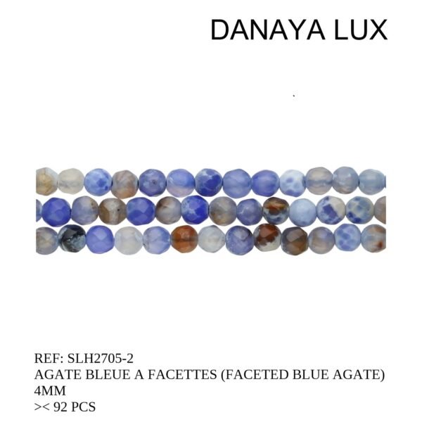 FACETED BLUE AGATE 4MM