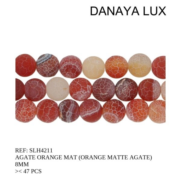 ORANGE MATTE AGATE 8MM