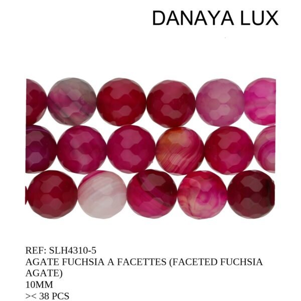 FACETED FUCHSIA AGATE 10MM