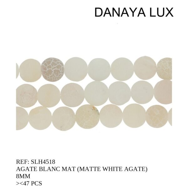 MATTE WHITE AGATE 8MM