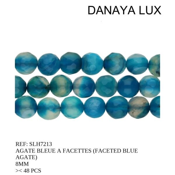 FACETED BLUE AGATE 8MM