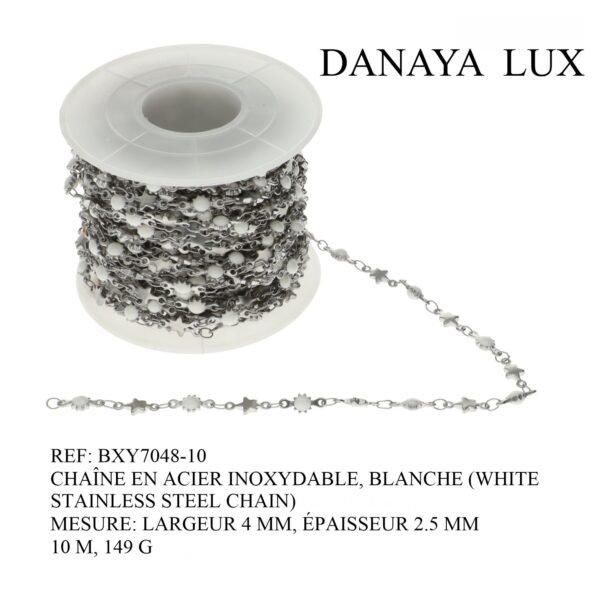 CHAÎNE EN ACIER INOXYDABLE, BLANCHE, 4MM