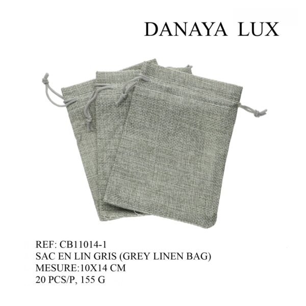 SAC EN LIN GRIS 10X14