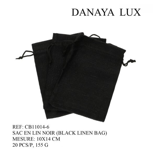 SAC EN LIN NOIR 10X14