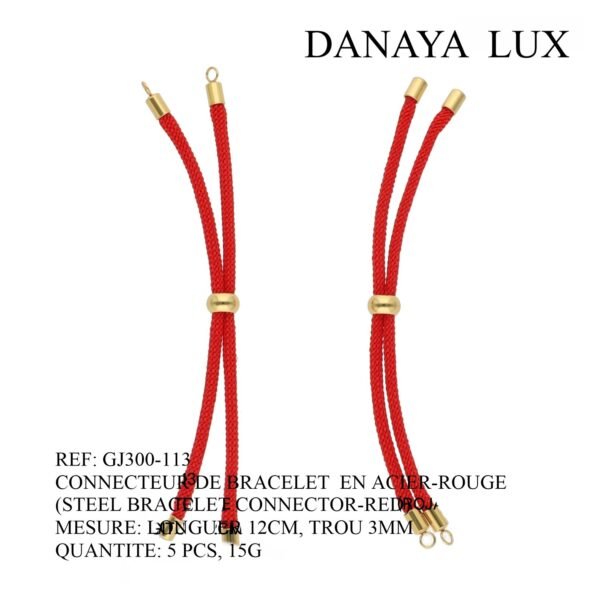 CONNECTEUR DE BRACELET EN ACIER ROUGE, LONG 12CM, QUANTITE.: 5U
