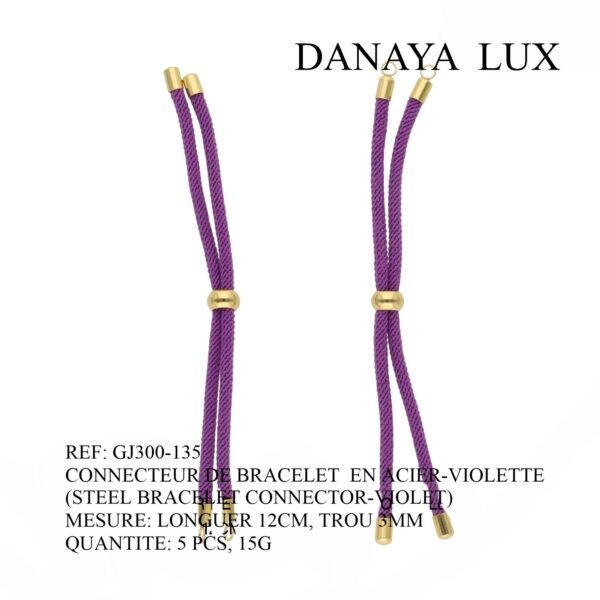 CONNECTEUR DE BRACELET EN ACIER VIOLETTE, LONG 12CM, QUANTITE.: 5U