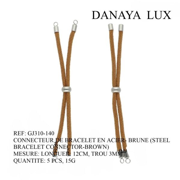CONNECTEUR DE BRACELET EN ACIER BROWN, LONG 12CM, QUANTITE.: 5U
